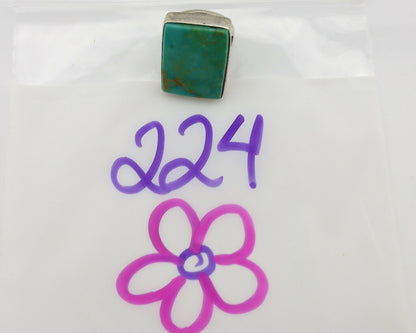 Navajo Ring .925 Silver Kingman Turquoise Artist Signed Gecko C.80's