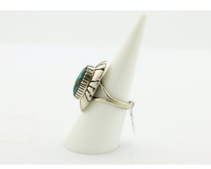 Navajo Ring .925 Silver Blue Gem Turquoise Artist Signed M Montoya C.80's