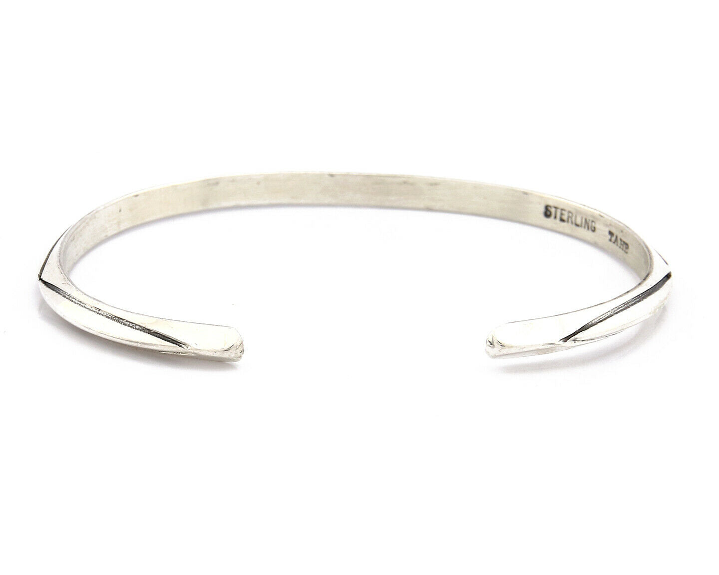 Navajo Bracelet .925 Silver Hand Stamped Artist Signed TAHE C.80's