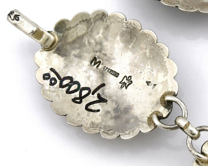 Women's Navajo Concho Belt .925 Silver Turquoise Signed Montoya C.80's