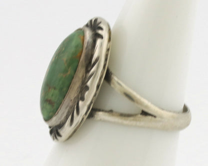 Navajo Ring .925 Silver Natural Mined Turquoise Native Artist Signed C.80's