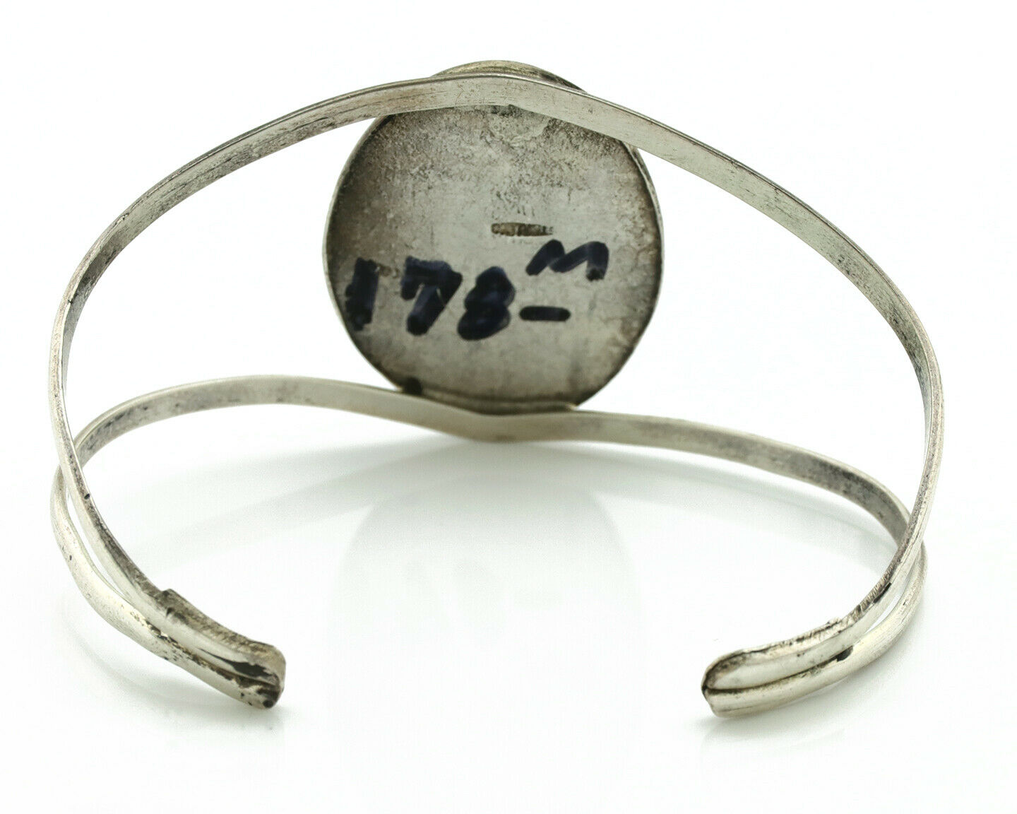 Navajo Bracelet .925 Silver Morenci Turquoise Native American Artist C.80's