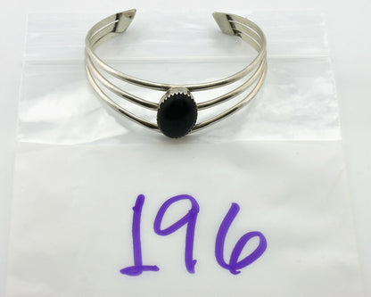 Navajo Bracelet .925 Silver Natural Black Onyx Artist Native American C.90's