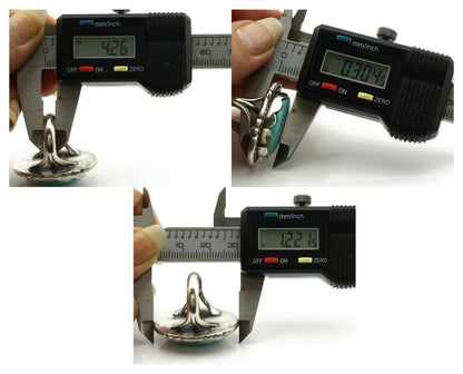 Navajo Ring .925 Silver Turquoise Mountain Apache MFG C.80's