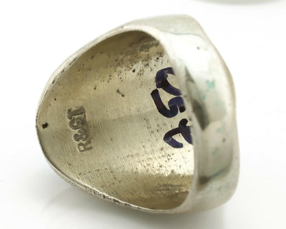 Zuni Inlaid Ring .925 Silver Gemstone Artist Richard & Geneva Terraza C.1980's