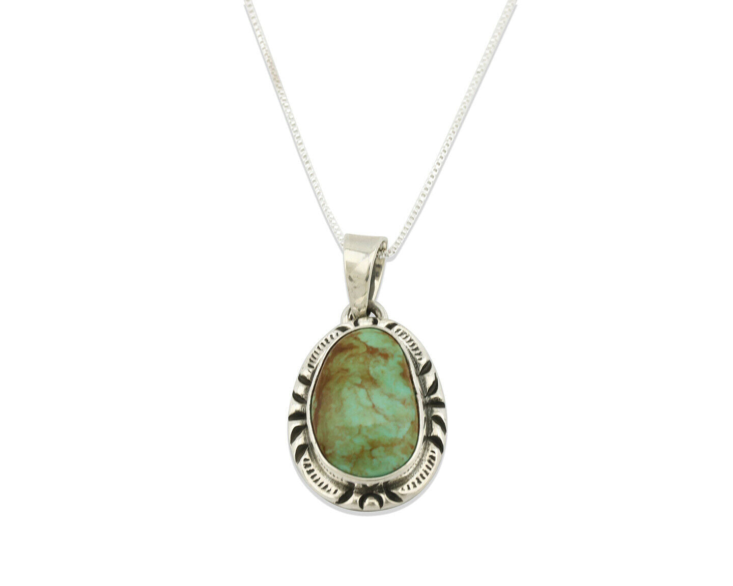 Navajo Pendant .925 Silver Kingman Turquoise Artist Signed Gecko C.80's