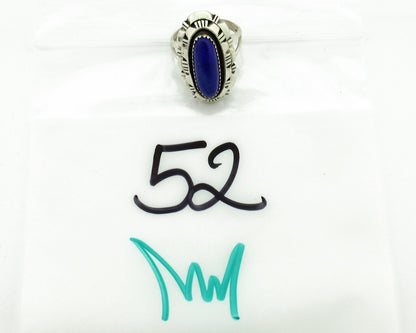 Navajo Handmade Ring 925 Silver Natural Lapis Lazuli Artist Signed RMJ C.80's