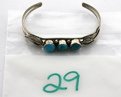 Navajo Bracelet .925 Silver Turquoise Mountain Signed RKFE C.80's