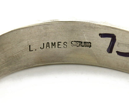 Women's Gemstone Navajo Bracelet .925 Silver Signed Leonard James C.80's