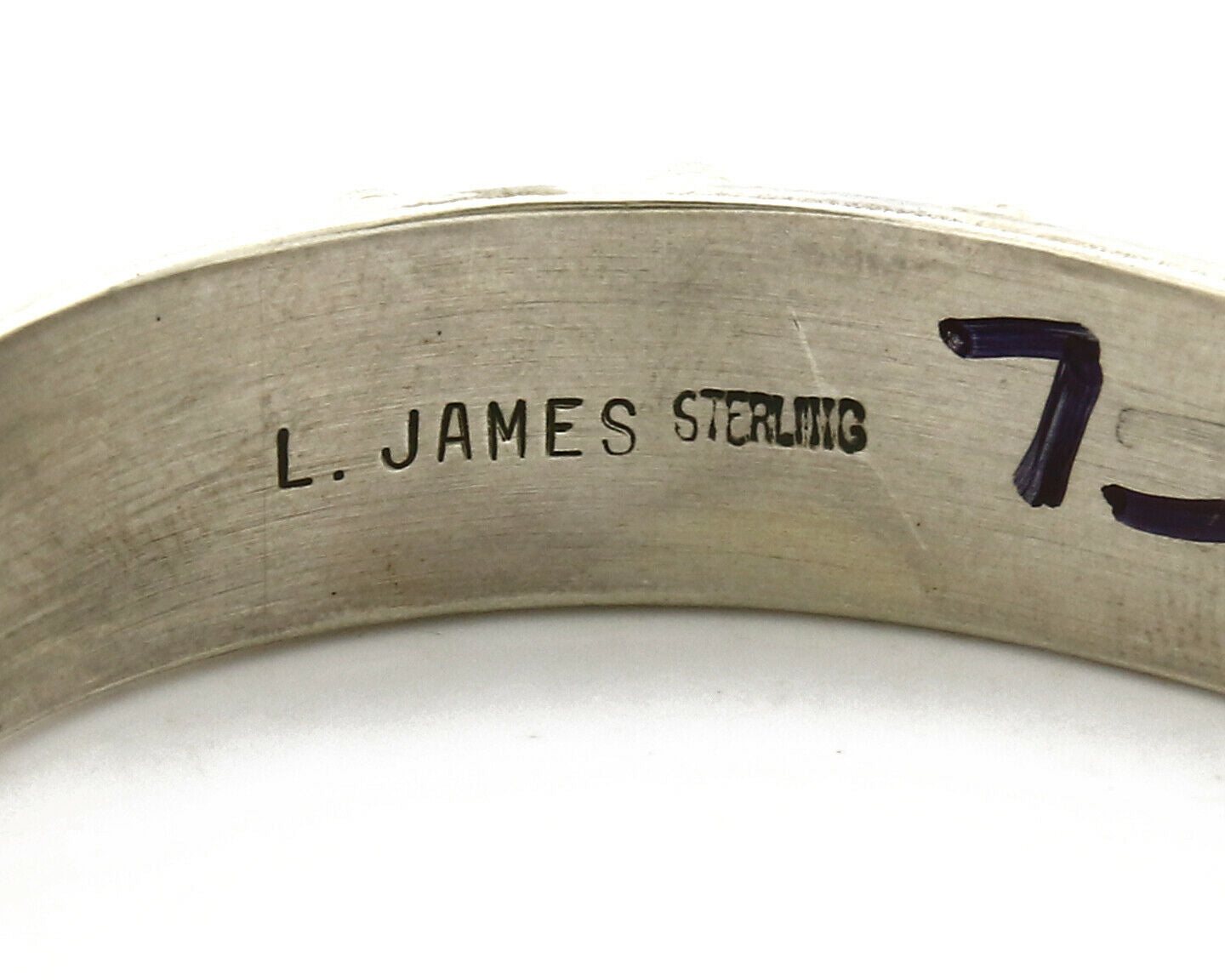 Women's Gemstone Navajo Bracelet .925 Silver Signed Leonard James C.80's