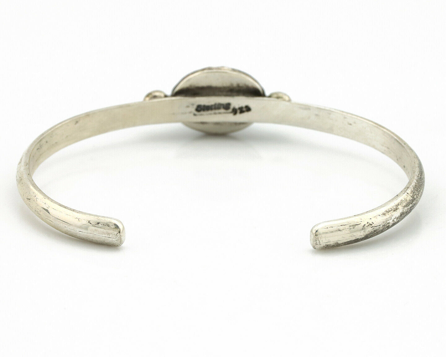 Navajo Bracelet .925 Silver Kingman Turquoise Native American Artist C.90's