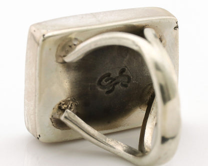 Navajo Ring .925 Silver Kingman Turquoise Artist Signed Gecko C.80's