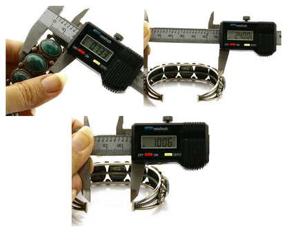 Women's Navajo Turquoise Bracelet .925 Silver Handmade Signed Boyd C.80's