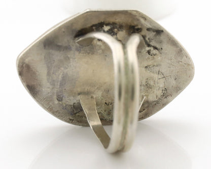 Navajo Ring .925 Silver Kingman Turquoise Native American Artist C.1980's