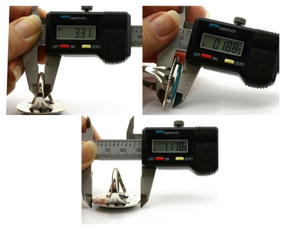 Navajo Ring .925 Silver Blue Gem Turquoise Native American Artist C.80's