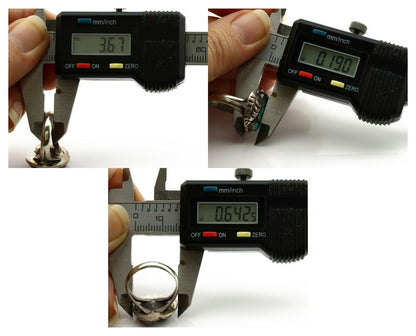 Navajo Ring .925 Silver Spiderweb Turquoise Artist Signed CG01 C.1980's