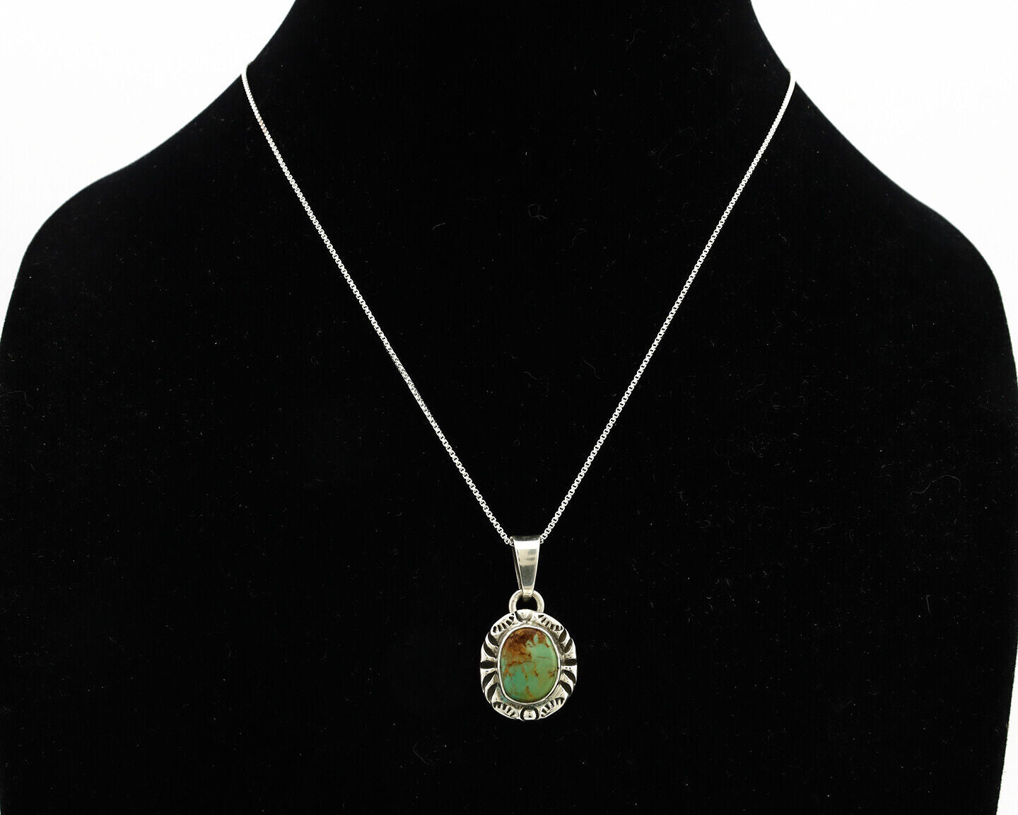 Navajo Necklace 925 Silver Kingman Turquoise Artist Signed Gecko C.80's