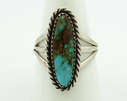 Navajo Ring .925 Silver Kingman Turquoise Native Artist C.80's