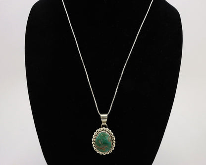 Navajo Necklace .925 Silver Royston Turquoise Signed Native C.1980's