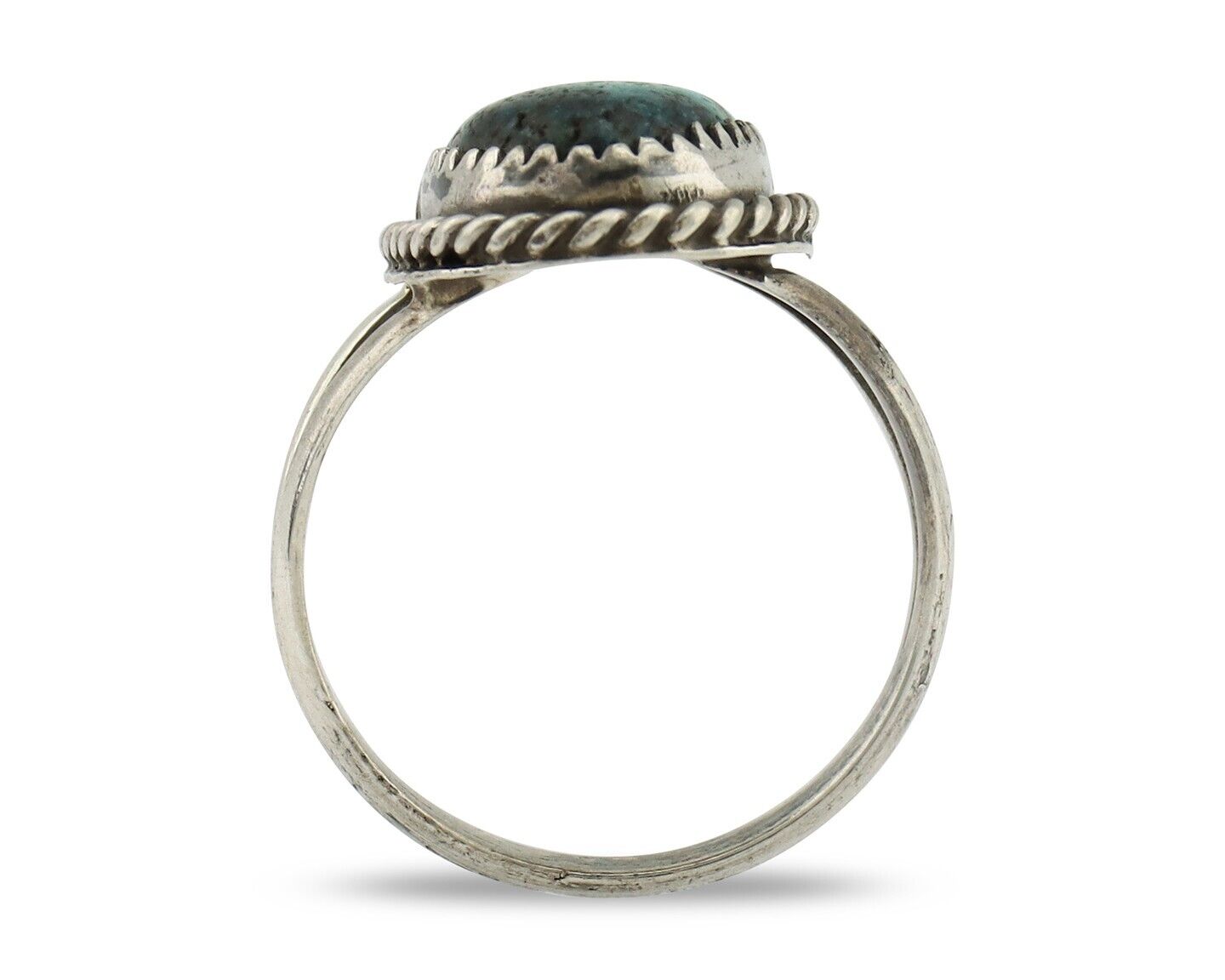 Navajo Handmade Ring 925 Silver Kingman Turquoise Artist Signed MC C.80's