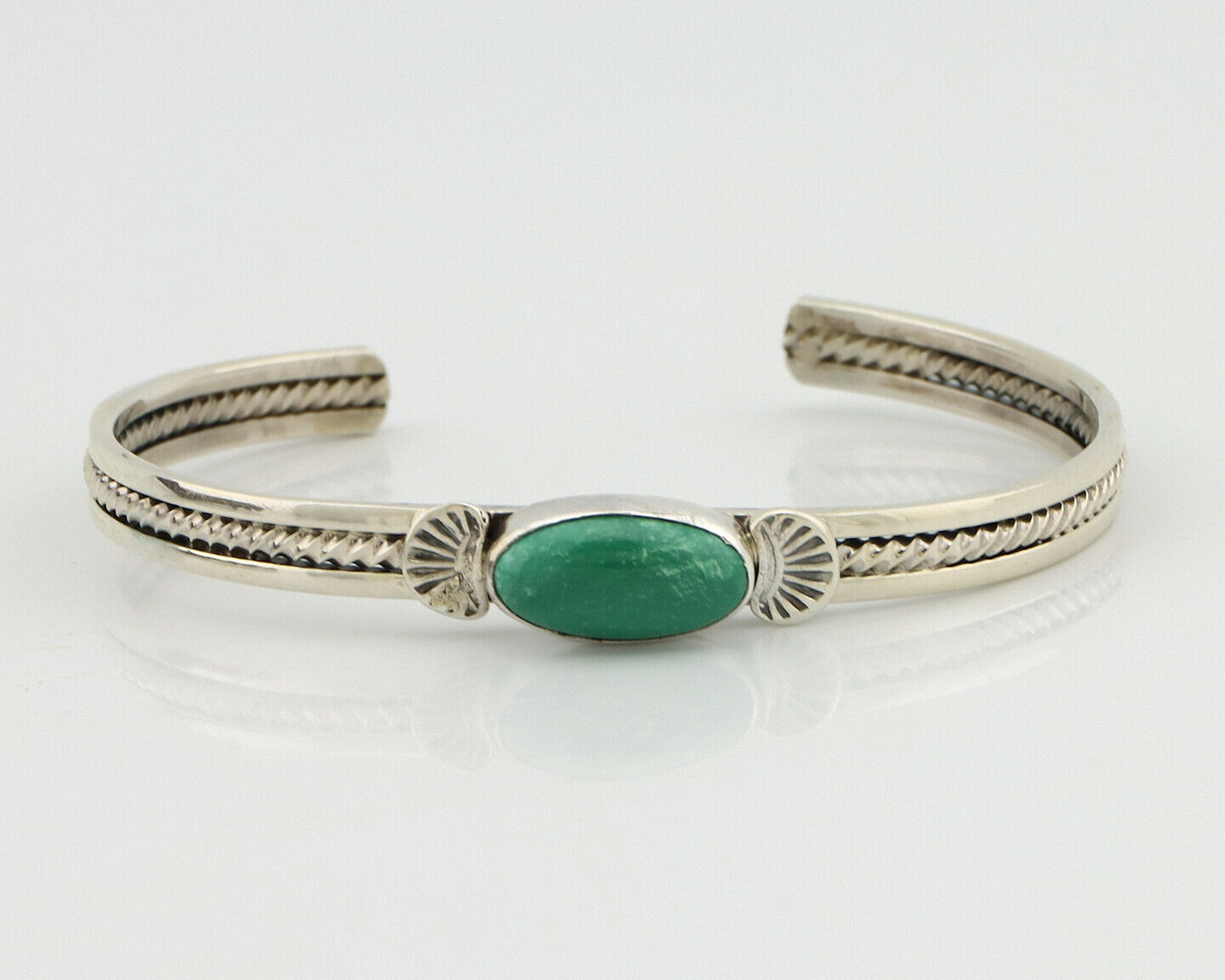 Women's Navajo .925 Silver Kingman Turquoise Artist Inca MFG Circa 1990's