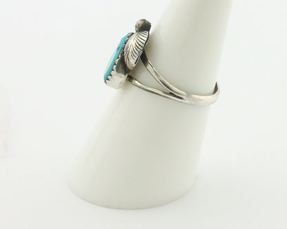 Navajo Handmade Ring .925 Silver Kingman Turquoise Native Artist C.80's