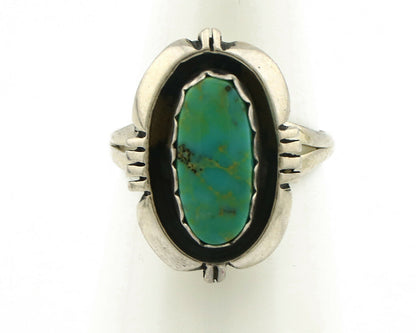 Navajo Ring .925 Silver Kingman Turquoise Handmade Native American Artist C.80's