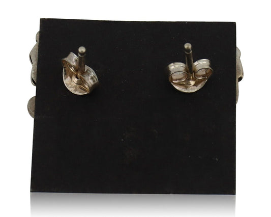 Navajo Earrings 925 Silver Sleeping Beauty Turquoise Native American C.80's