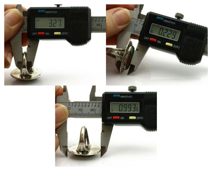 Navajo Ring .925 Silver Kingman Turquoise Native American Artist C.1980's