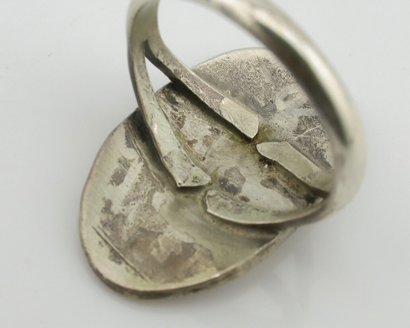 Small Navajo Ring 925 Silver Chip Inlay Turquoise Artist Signed NAKAI C.80's