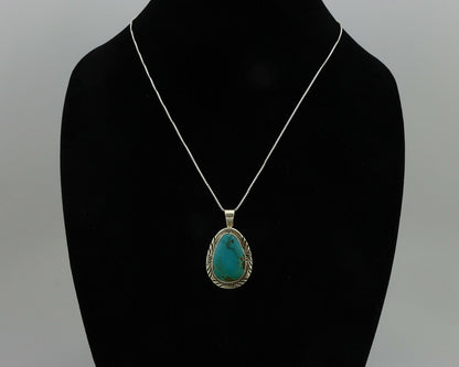 Navajo Pendant .925 Silver Blue Turquoise Artist Signed PB C.80's
