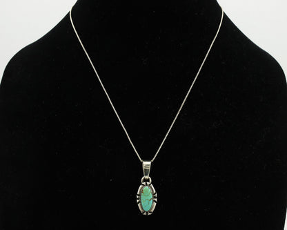 Navajo Necklace .925 Silver Arizona Turquoise Artist Gecko C.1980's