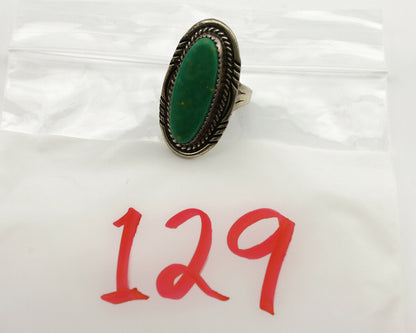 Navajo Ring .925 Silver Nevada Turquoise Artist Signed M Begay C.1980's