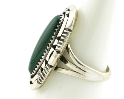 Navajo Ring 925 Silver Natural Malachite Artist Signed William Denetdale C.80's