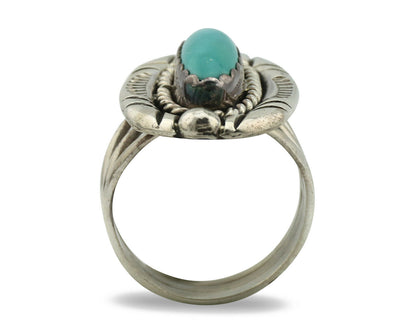 Navajo Ring .925 Silver Blue Turquoise Artist Signed V&N EDSITTY C.80's