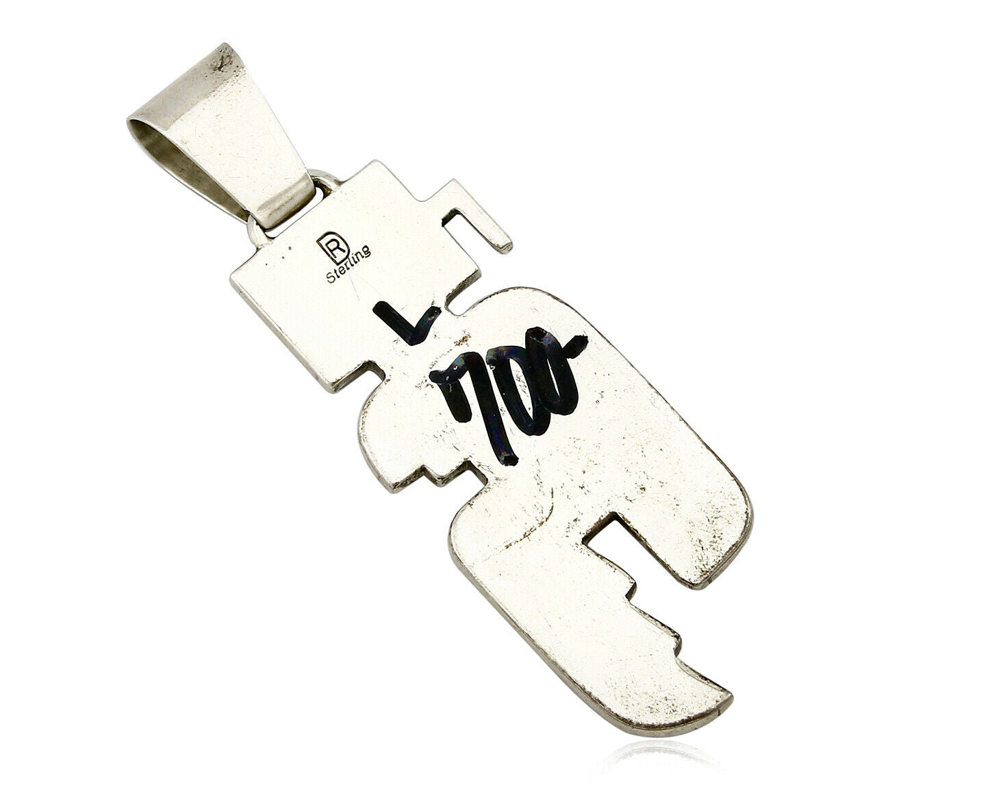 Navajo Turquoise Pendant .925 Silver Signed Ray Delgarito C.80's