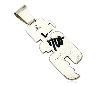 Navajo Turquoise Pendant .925 Silver Signed Ray Delgarito C.80's