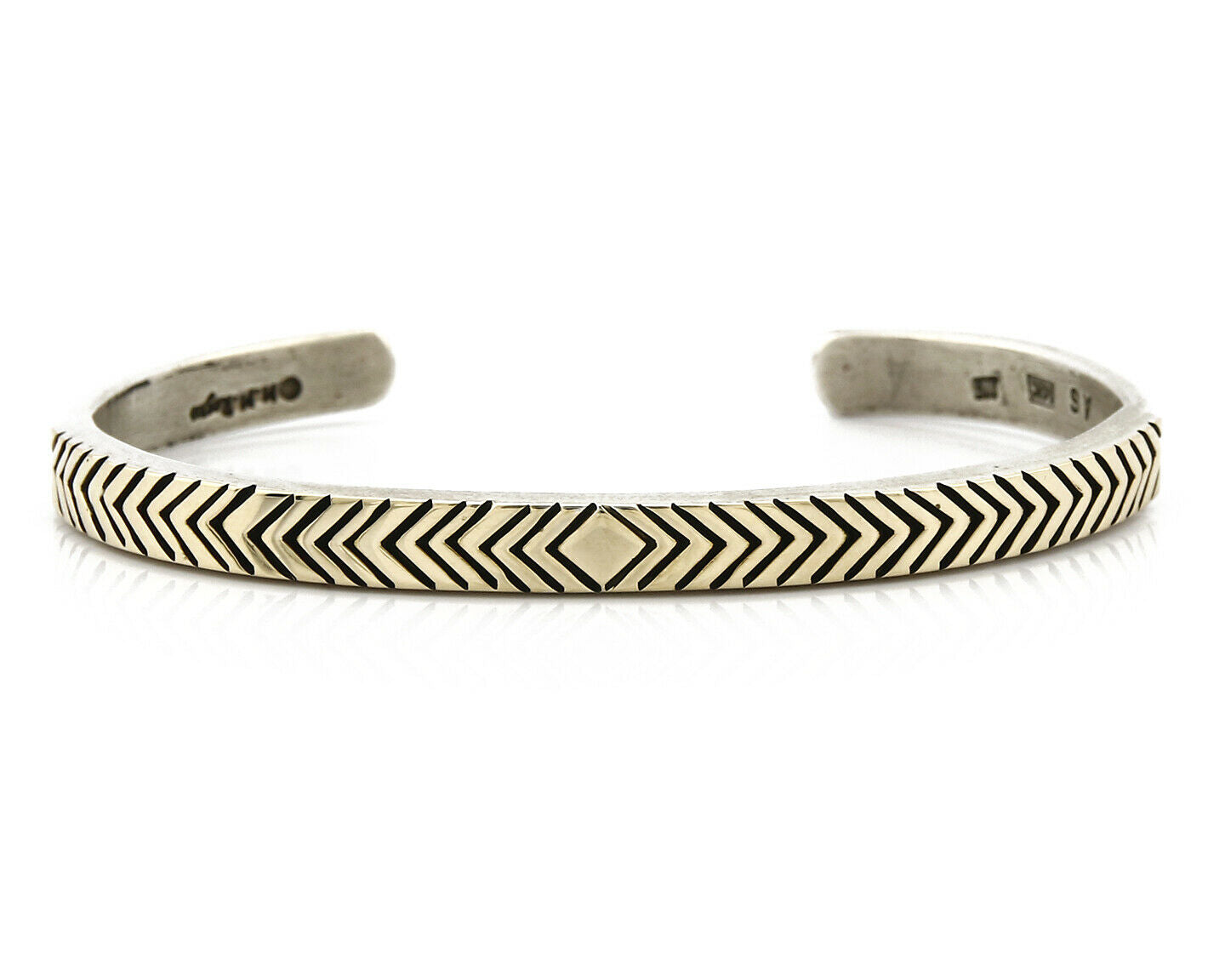 Navajo Bracelet .925 Silver & 14k Solid Gold MM Rogers and AS Cuff C.80's