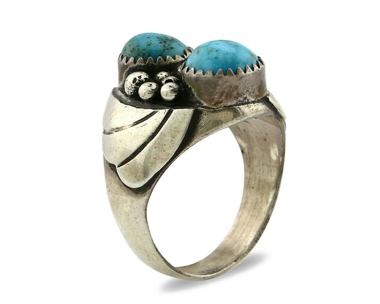Navajo Ring .925 Silver Turquoise Mountain Artist Native American C.80's