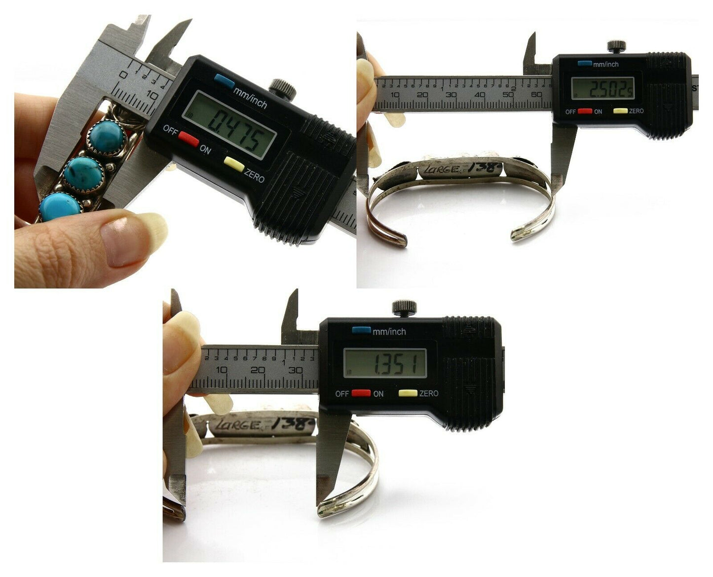 Navajo Bracelet .925 Silver Turquoise Mountain Signed RKFE C.80's