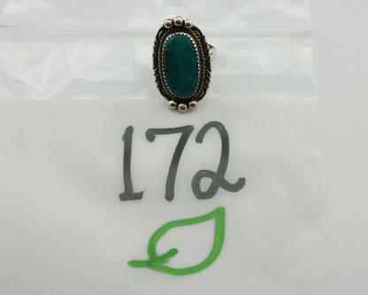 Navajo Ring 925 Silver Natural Blue Turquoise Signed M Begay C.80's
