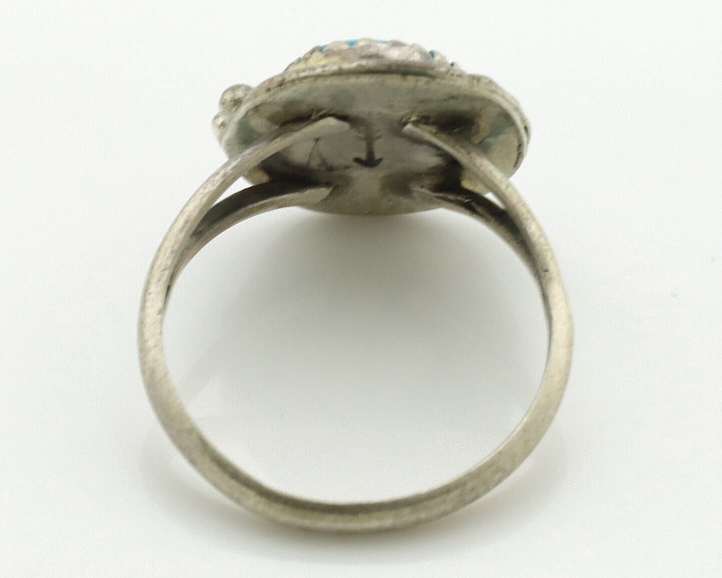 Navajo Ring .925 Silver Sleeping Beauty Turquoise Native Artist C.80's