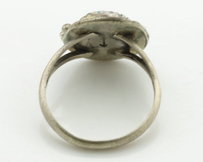Navajo Ring .925 Silver Sleeping Beauty Turquoise Native Artist C.80's