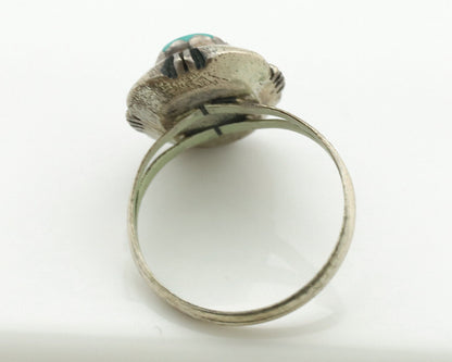 Navajo Ring .925 Silver Sleeping Beauty Turquoise Native Artist C.1980's