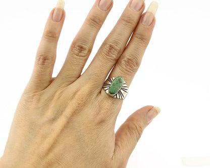 Navajo Ring .925 Silver Blue Green Arizona Turquoise Artist Signed Apache C.80's