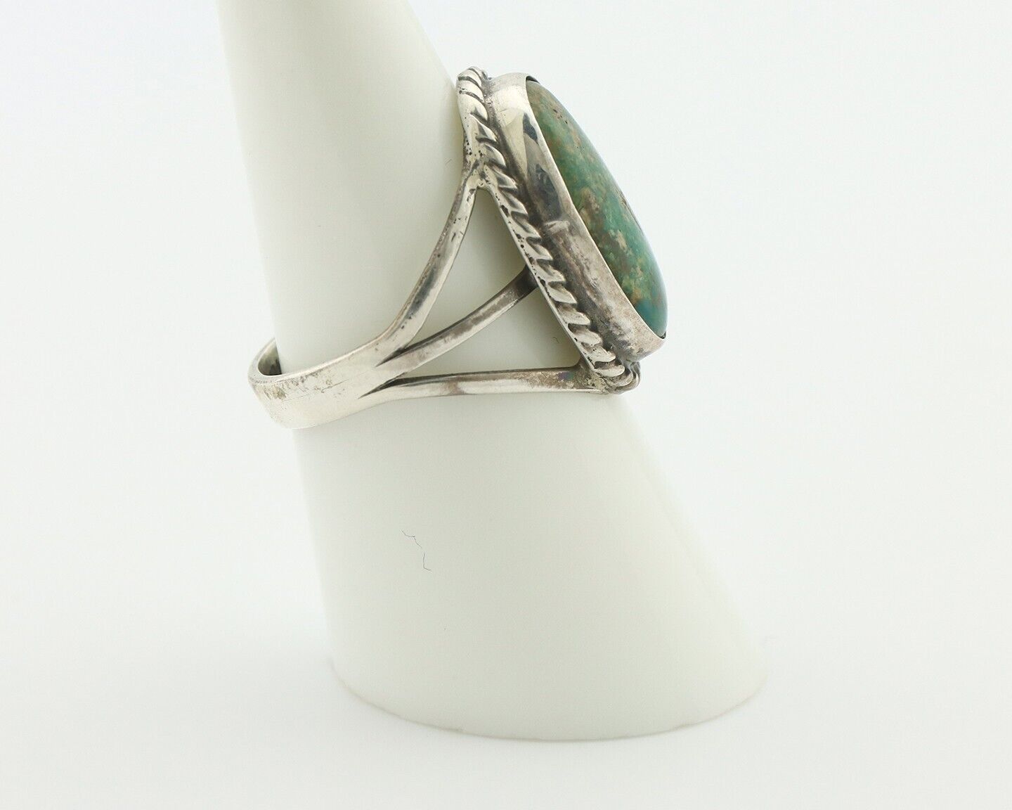 Navajo Handmade Ring .925 Silver Arizona Turquoise Native Artist C.80's