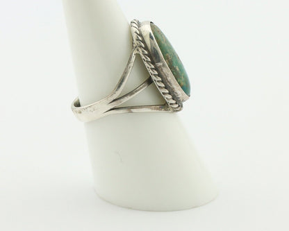 Navajo Handmade Ring .925 Silver Arizona Turquoise Native Artist C.80's