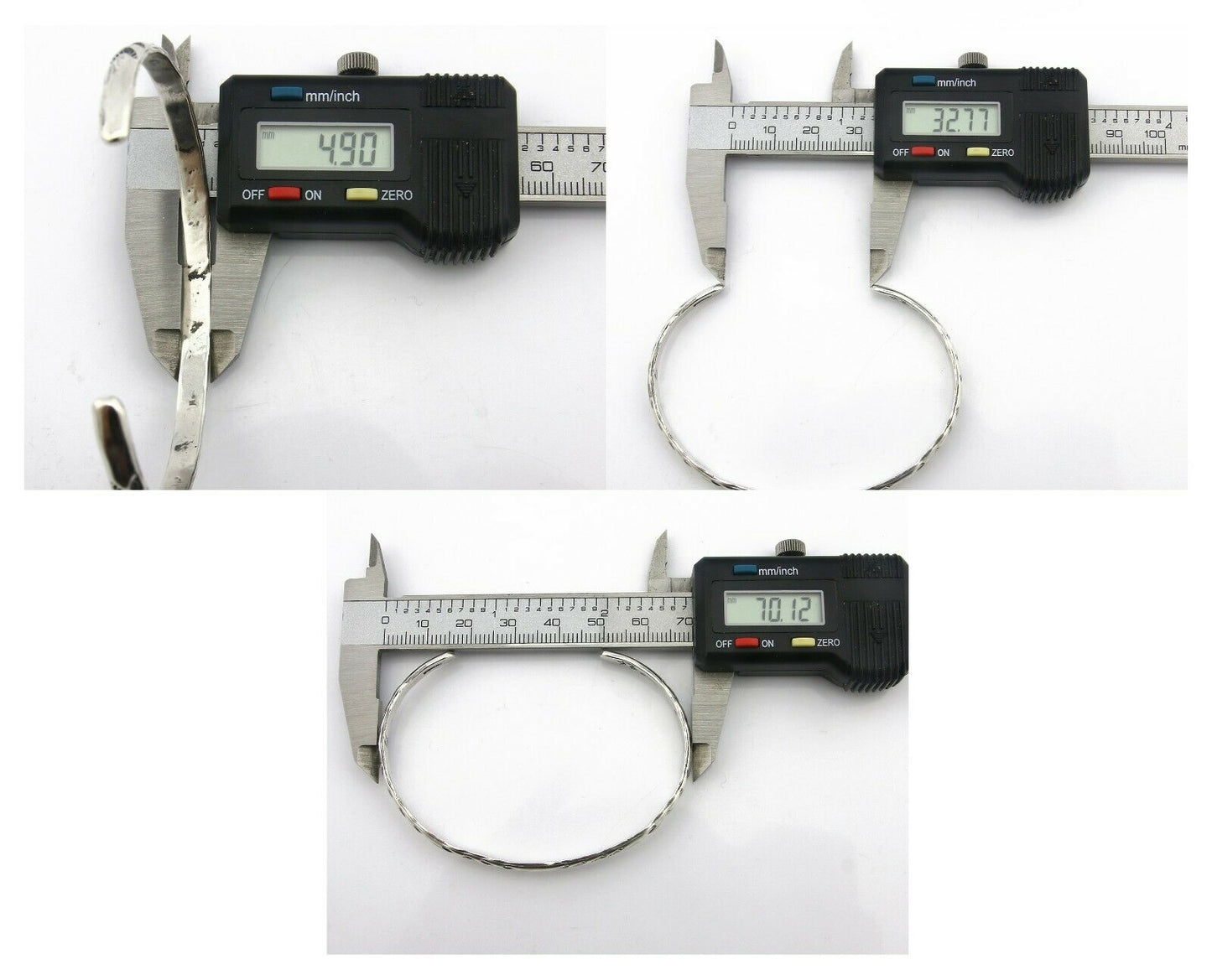 Navajo Bracelet .925 Silver Hand Stamped Arrow Head Artist I Montoya C.80's