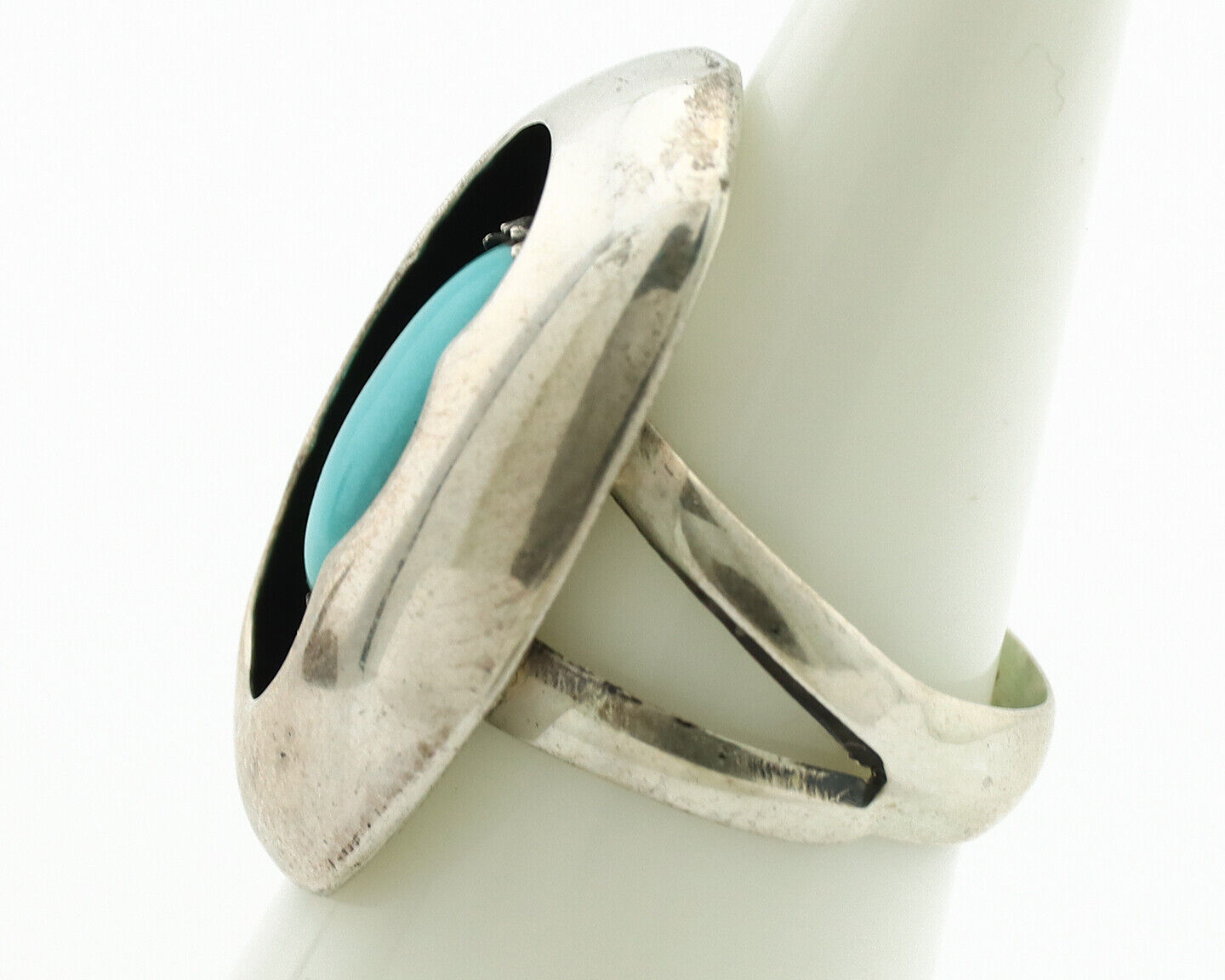 Navajo Ring .925 Silver Turquoise Native American Artist C.1980's