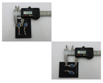 Navajo Earrings 925 Silver Natural Royal Blue Lapis Native American Artist C90s
